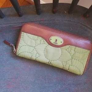 Fossil Wallet Leather Trim